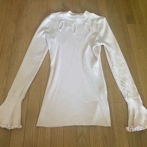 Candie’s pink sweater size Large with cutouts & bell sleeves